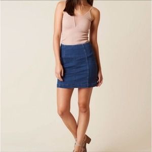 Free People Denim Skirt Womens Size 6 Blue Jeans Mini